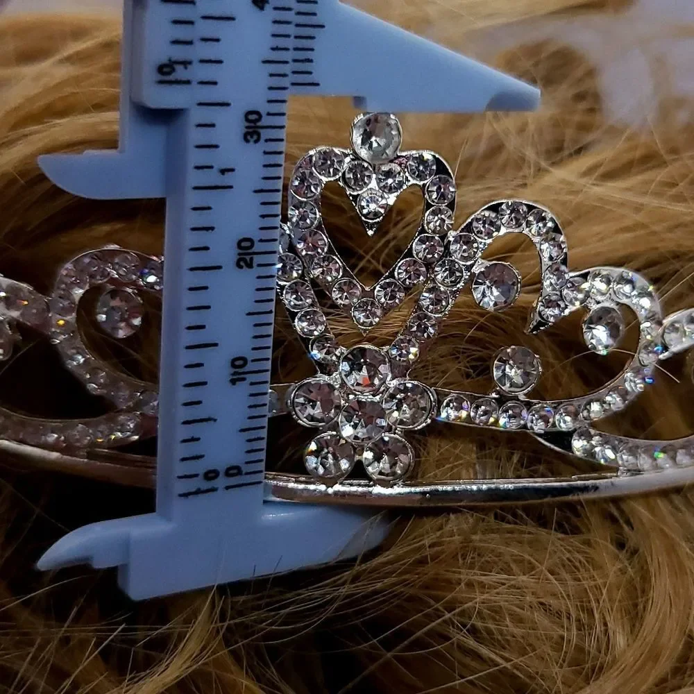 Heart Crystal Tiara – Romantic Bridal Fairy Princess Crown Regal Formal Fantasy